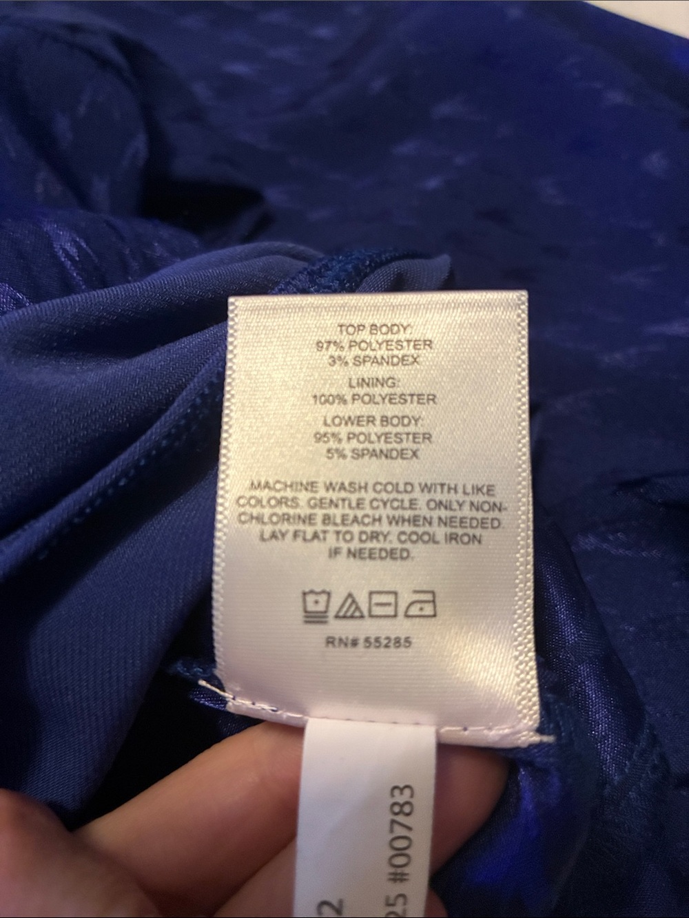 Express Cobalt Blue Puff-Sleeve Tie-Front Bodysuit - Picture 5 of 5